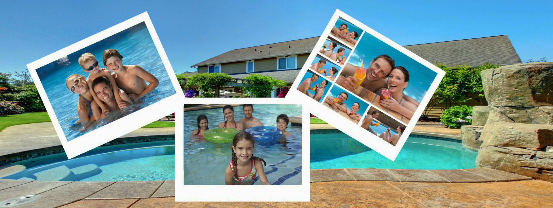 family having fun in swimming pool Visalia